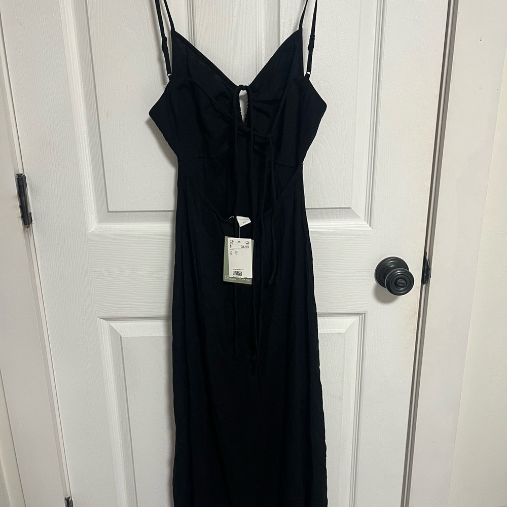 H&M Black Backless Dress with Spaghetti Straps